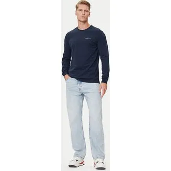 Pánské oblečení Tommy Jeans S dlouhým rukávem Chest Linear DM0DM21594 Tmavomodrá Regular Fit XXL