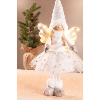 Vánoční dekorace Paramit RIA panenka 43 cm se svítícími křídly bílá