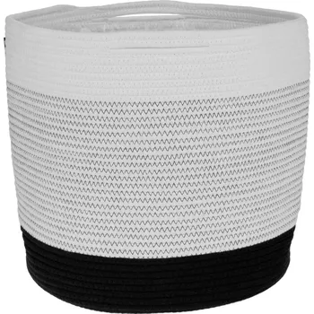 Obal na květináč TEMPO-KONDELA ARABIS, obal na květináč, bílá/černá, 30x30 cm