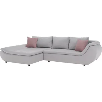 Sedací souprava Sedací souprava, světle šedá/pudrovorůžová, látka, levá, BRATO