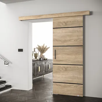 Kuchyňská linka Posuvné dveře, dub sonoma/dub sonoma/černá, SALDOR 90 4