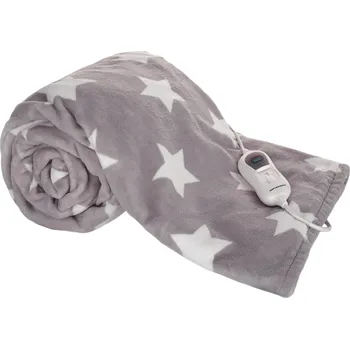 deka TEMPO-KONDELA MEDISA TYP 1, vyhřívací XL deka, šedá / vzor hvězdy, 130x180 cm