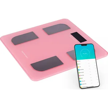 Osobní váha TEMPO-KONDELA SENJA, inteligentní osobní váha, růžová