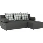 Rohová sedací souprava, šedý melír / vzor, pravá, MEXX