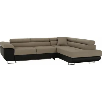 Obývací pokoj Rohová sedací souprava, hnědá/béžová, pravá, AMARETO NEW