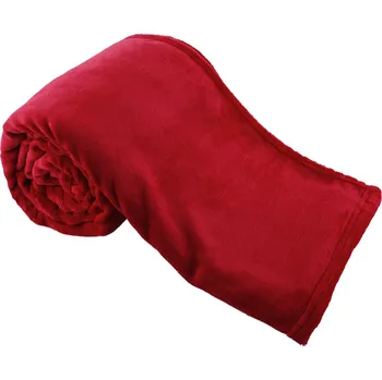 Dětská deka TEMPO-KONDELA DALAT TYP 2, plyšová deka, červená, 180x220 cm