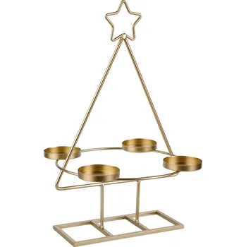 Vánoční dekorace Adventní věnec, zlatá, kov, BASIL