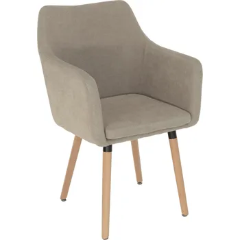 Jídelní židle Jídelní křeslo, béžová látka/buk, DABIR