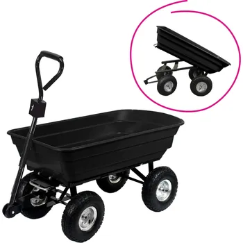 Servírovací stolek Zahradní vozík, vyklápěcí, černá, BABAR