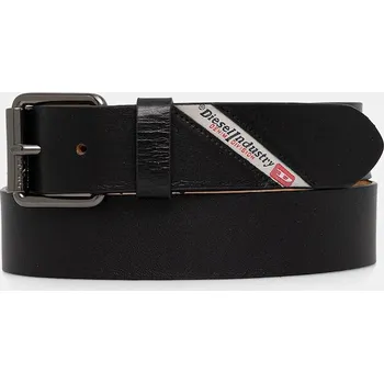 Opasek Kožený pásek Diesel DIESEL LOGO B-FLAG pánský, černá barva, X10306.PR271 99X, vel. 100