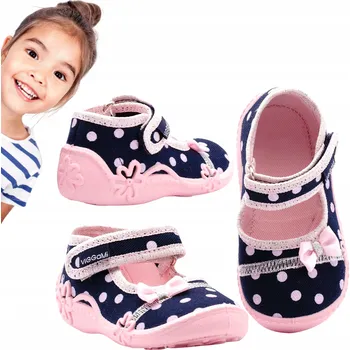 Dívčí obuv Viggami dětské papuče na suchý zip modré, velikost 23