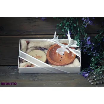 Mýdlo Dárková krabička - kokosová mýdlenka a mýdlo - kulatá