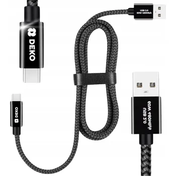 Datový kabel Kabel DEKO USB - USB typ C 1,5 m černý