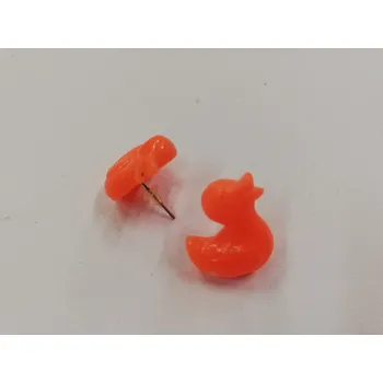 Náušnice Fimo náušnice - kachničky - neon oranžová