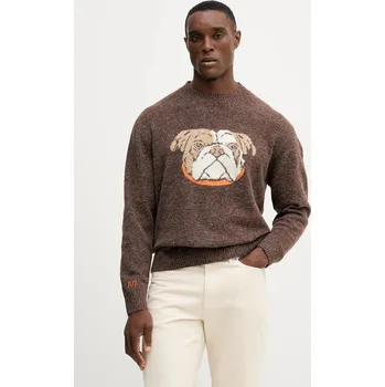 Pánský svetr Svetr z vlněné směsi Pepe Jeans pánský, hnědá barva, PM7000023 89X, vel. XXL