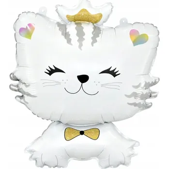 Balónek Velký fóliový balónek KOČKA 52x71 cm narozeniny KOČKA