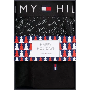Sada pánského spodního prádla Tommy Hilfiger UM0UM03048 0GU boxerky + ponožky 2 ks černé, XXL