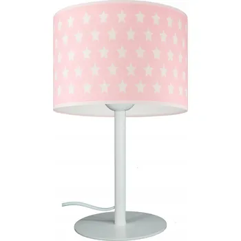 Lampička Noční lampa pro děti, moderní růžové stínítko s bílými hvězdičkami, 20 cm, LED