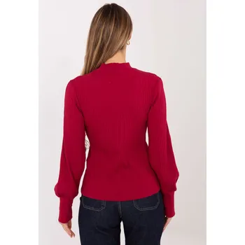 Bordová halenka s dlouhými rukávy RUE PARIS modrá | tmavě červená 3486210