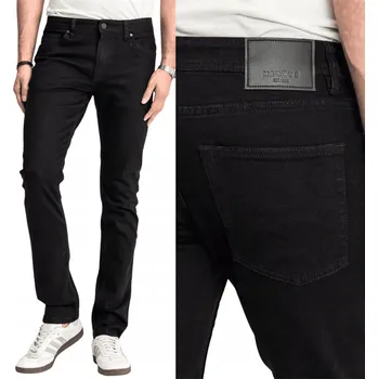 Pánské kalhoty Pánské kalhoty Marcus Felix Jeans Černé Rovné Klasické W32 L32