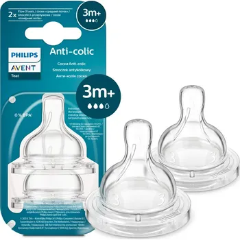 dudlíky Philips Avent Antikolikové Dudlíky 3m+ Střední Průtok Silikon 2 kusy