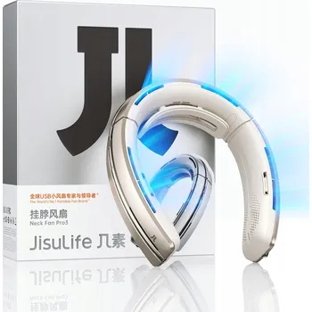 Domácí ventilátor JISULIFE Přenosný Klimatizační Ventilátor na Krk se 100 Rychlostmi