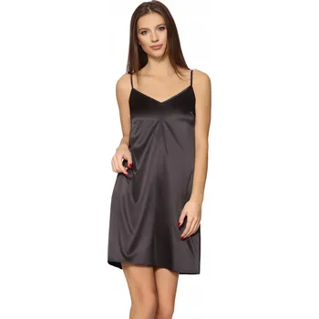 Dámské šaty Spodnička pod šaty košilka noční šaty saténová MS10-421 Černá XS