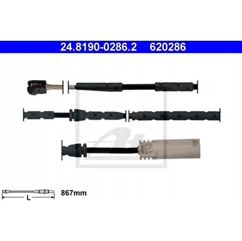 Brzdová destička ATE 24.8190-0286.2 Kontakt opotřebení brzdových destiček, indikátor