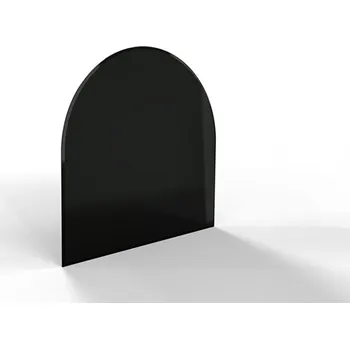 Flamingo Sklo pod kamna - oblouk 1000x1000mm/6mm, R500, černé, s fazetou