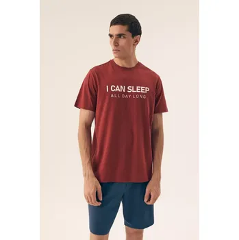 Pánské pyžamo PÁNSKÉ PYŽAMO NA SPANÍ 42614 SS25 RED-DENIM XL