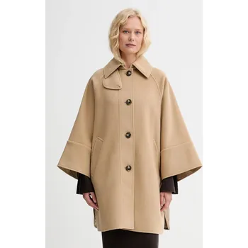 Dámský kabát Kabát s příměsí vlny Weekend Max Mara RUFO béžová barva, 2525496012600 80X, vel. 38