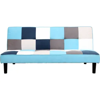 Obývací pokoj Pohovka, látka bílá / modrá / šedá, Arlekin