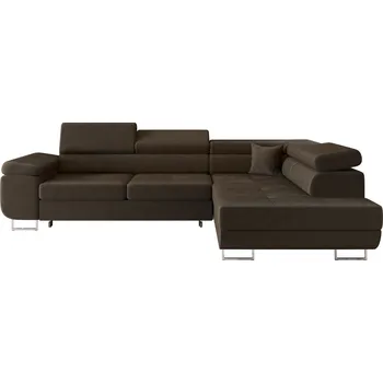 Sedací souprava Rohová sedací souprava, hnědá, pravá, ANTON ROH