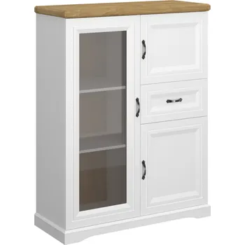 Kuchyňská linka Nízká vitrína, bílá/dub harbor, RIBANA 2D1W1S