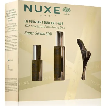 Pleťové sérum Nuxe Super Serum Eyes sérum na oční okolí 15 ml + Nuxe Super Serum protivráskové sérum s kyselinou hyaluronovou 30 ml + masážní pomůcka 1 ks