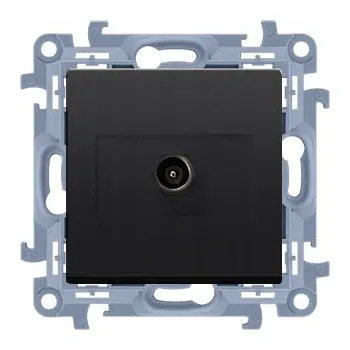 Elektrická zásuvka Simon 10 Anténní zásuvka TV jednoduchá koncová černá matná CAK1.01/49