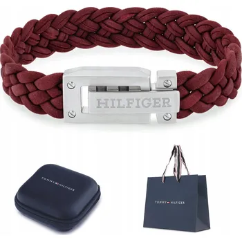 Náramek BORDOVÝ PLETENÝ PÁNSKÝ NÁRAMEK TOMMY HILFIGER