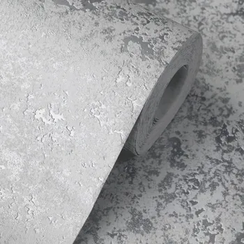 Tapeta TAPETY BETONOVÁ OMÍTKA SILNÁ TAPETA STŘÍBRNÁ SVĚTLE ŠEDÁ BÍLÁ