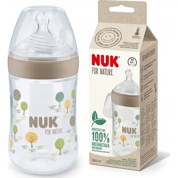 Kojenecká láhev Láhev NUK 260 ml silikonová se savičkou M šedo-stříbrná