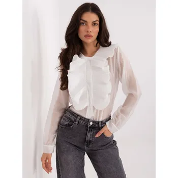 Dámská halenka Bílá halenka s volány Factory Price bílá | šedá 3486206