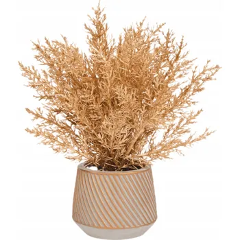 umělá květina Zlatá rostlina v keramickém květináči 25 cm IGLAK