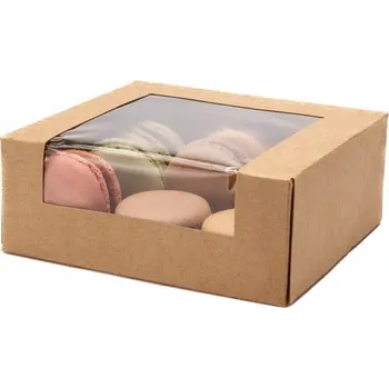 Jednorázové nádobí Papírové cukrářské obaly "s okénkem" 12x10 cm 25 ks