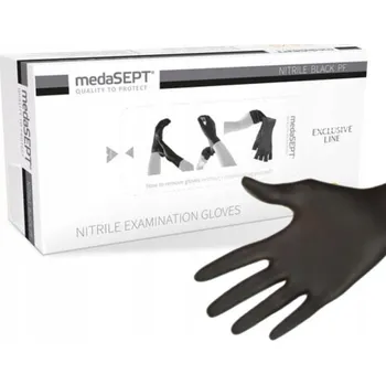 Vyšetřovací rukavice Nitrilové rukavice medaSEPT černé PF - 100 ks - S