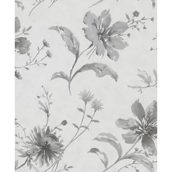 Tapeta Vliesová tapeta na zeď, šedo-černá, květiny, 32456, Shades, Marburg