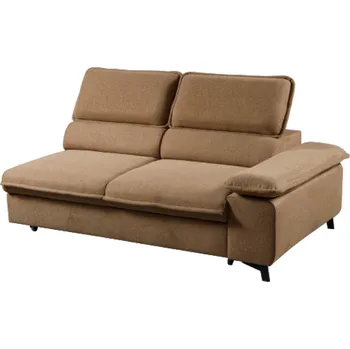 Sedací souprava 2-sed s opěrkou a rozkladem, látka hnědá, pravá, MANTY 2 1BP ZF