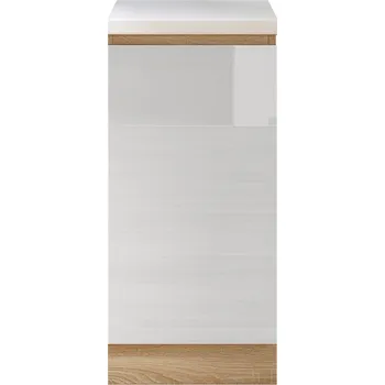 Kuchyňská linka Dolní skříňka D 40, vysoký bílý lesk/dub sonoma, pravá, LINE