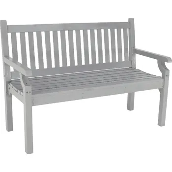 Zahradní lavice Dřevěná zahradní lavička, šedá, 124 cm, KOLNA