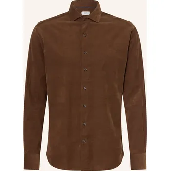 Pánská košile 1863 By Eterna Pánská Košile Z Manšestru Modern Fit, hnědá, 42
