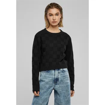 Dámský svetr Ladies Check Knit Sweater - black S