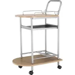 Servírovací stolek, buk/stříbrný, LIMA